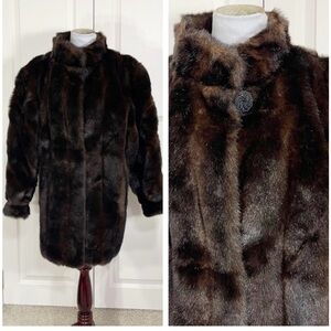Elegant Brown Faux Fur Coat